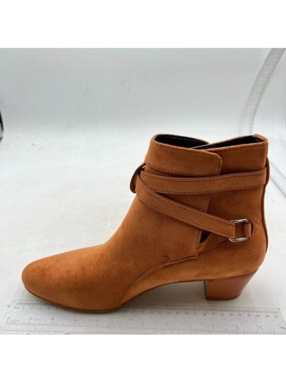Women's Ankle Boots Low Heels Chunky Cutout Booties, Western Shoes Brown